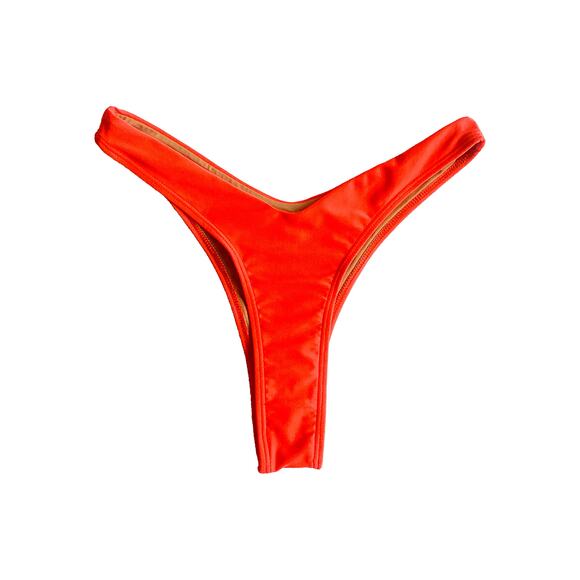 Designer Swim ZAO Bea Brazilian Bikini Bottoms Neon Orange L - Picture 9 of 11
